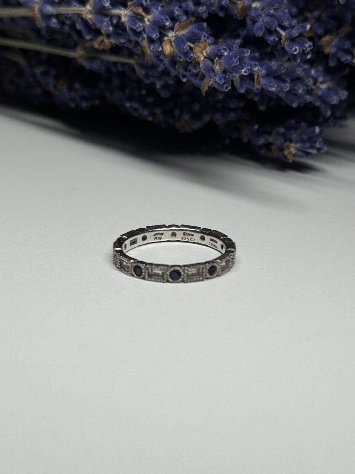 925 Sterling Silver CZ Ring Size 6.5