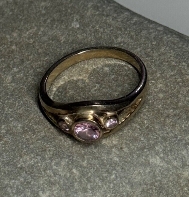 925 Sterling Silver Morganite Ring Size 6