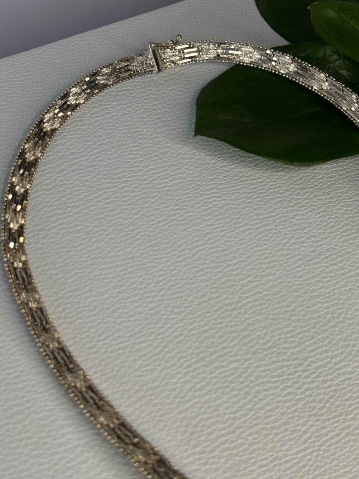Elegant Italy 925 Sterling Silver Necklace Length 17.5 Inch
