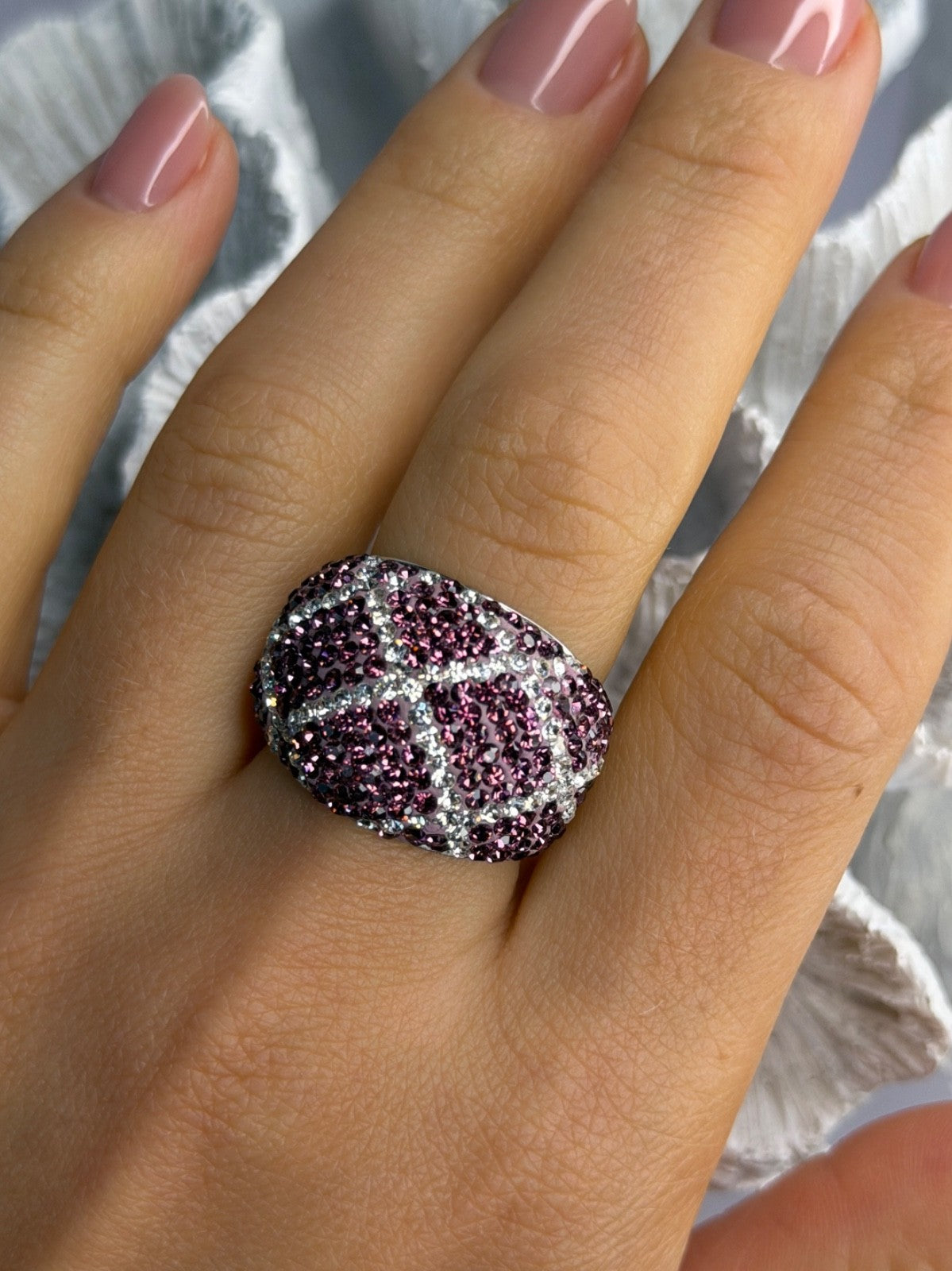 Beautiful Design 925 Sterling Silver Cz Ring Size 8