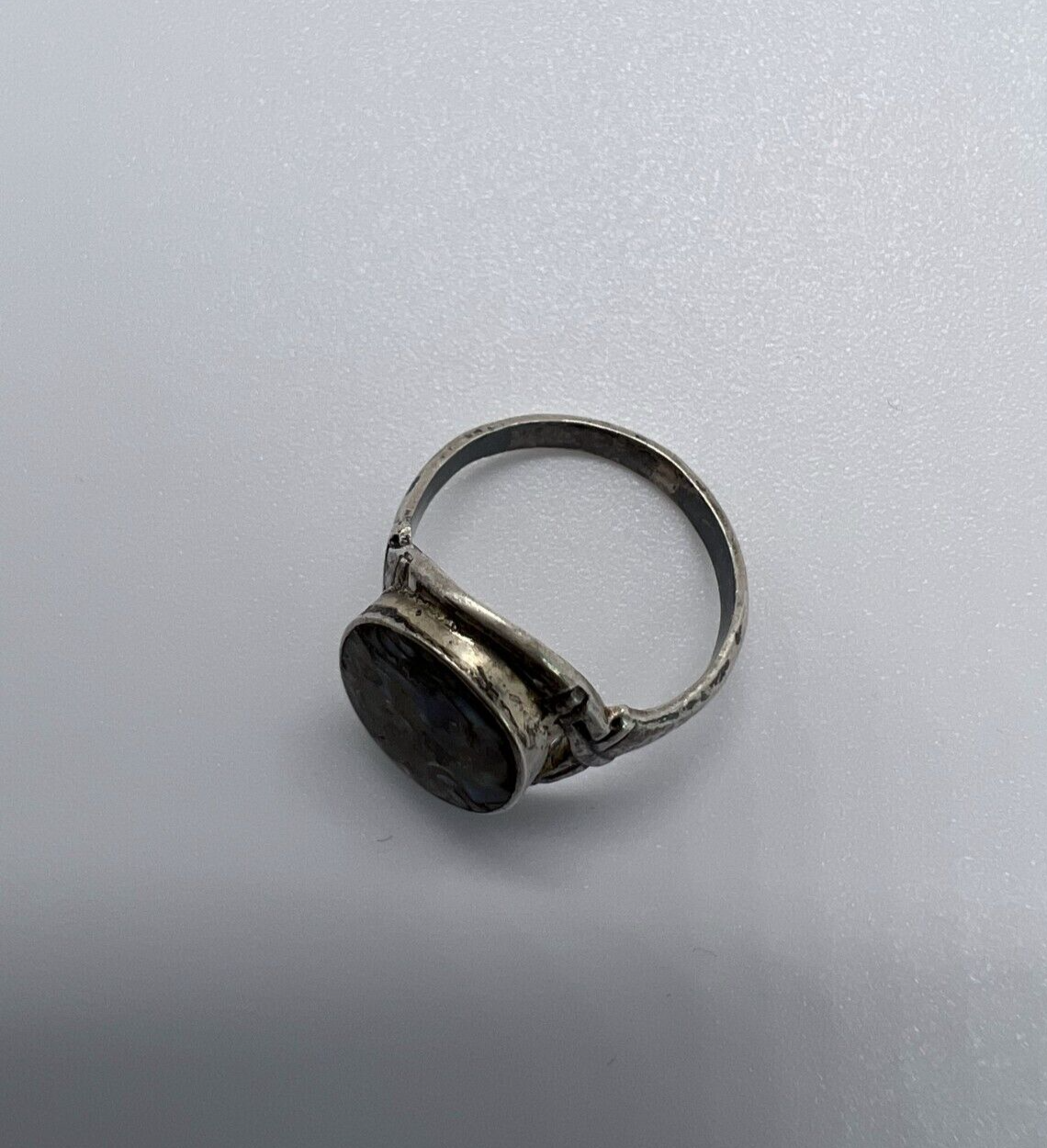 Vintage 925 Sterling Silver & Abalone Shell Ring Size 4.5