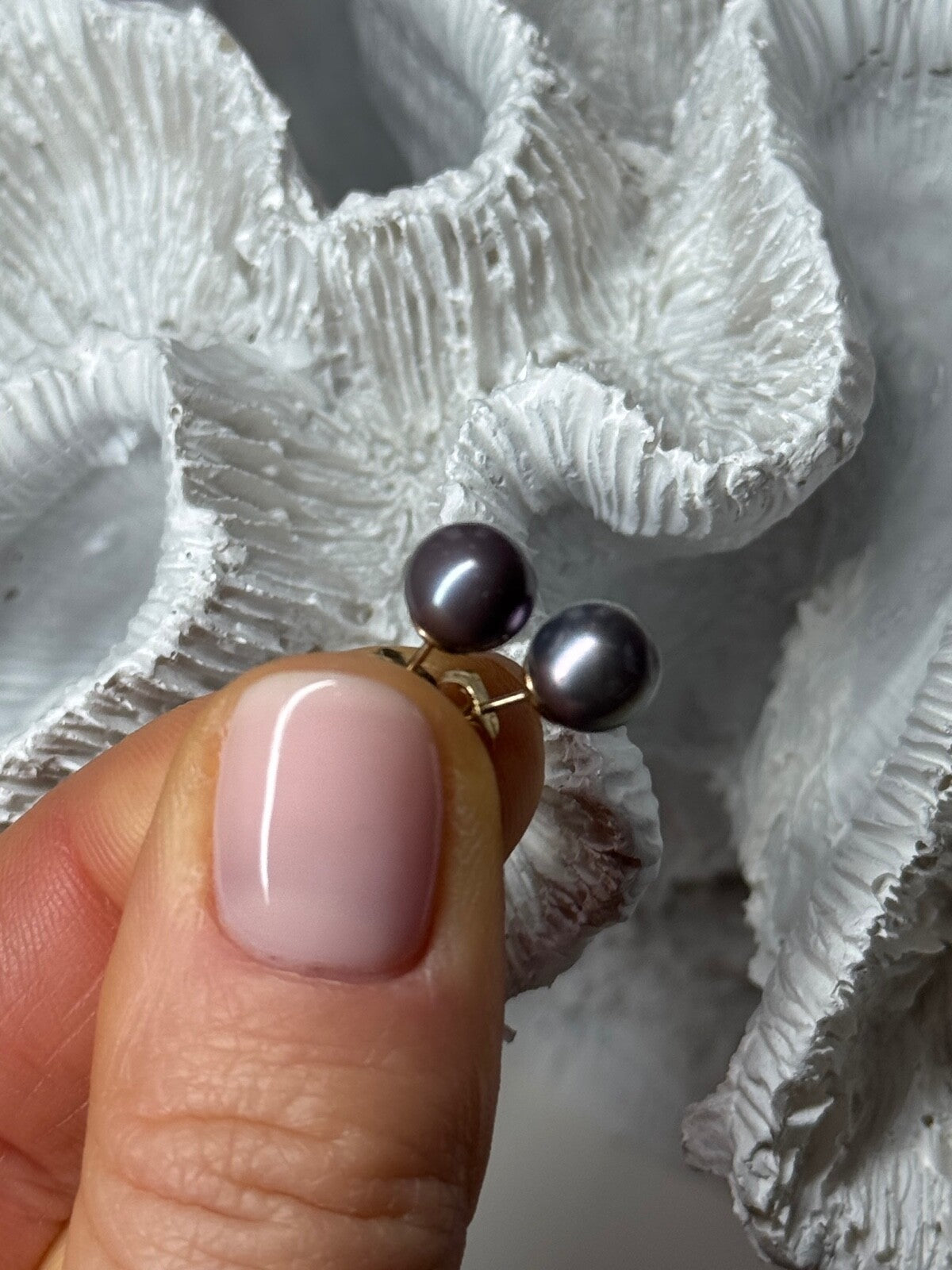 14K Yellow Gold Pearl Earrings
