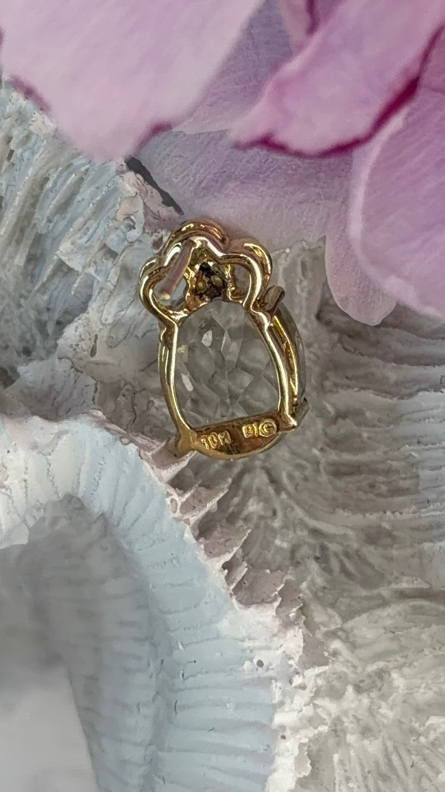 10K Yellow Gold Prasiolite & Diamond Earrings