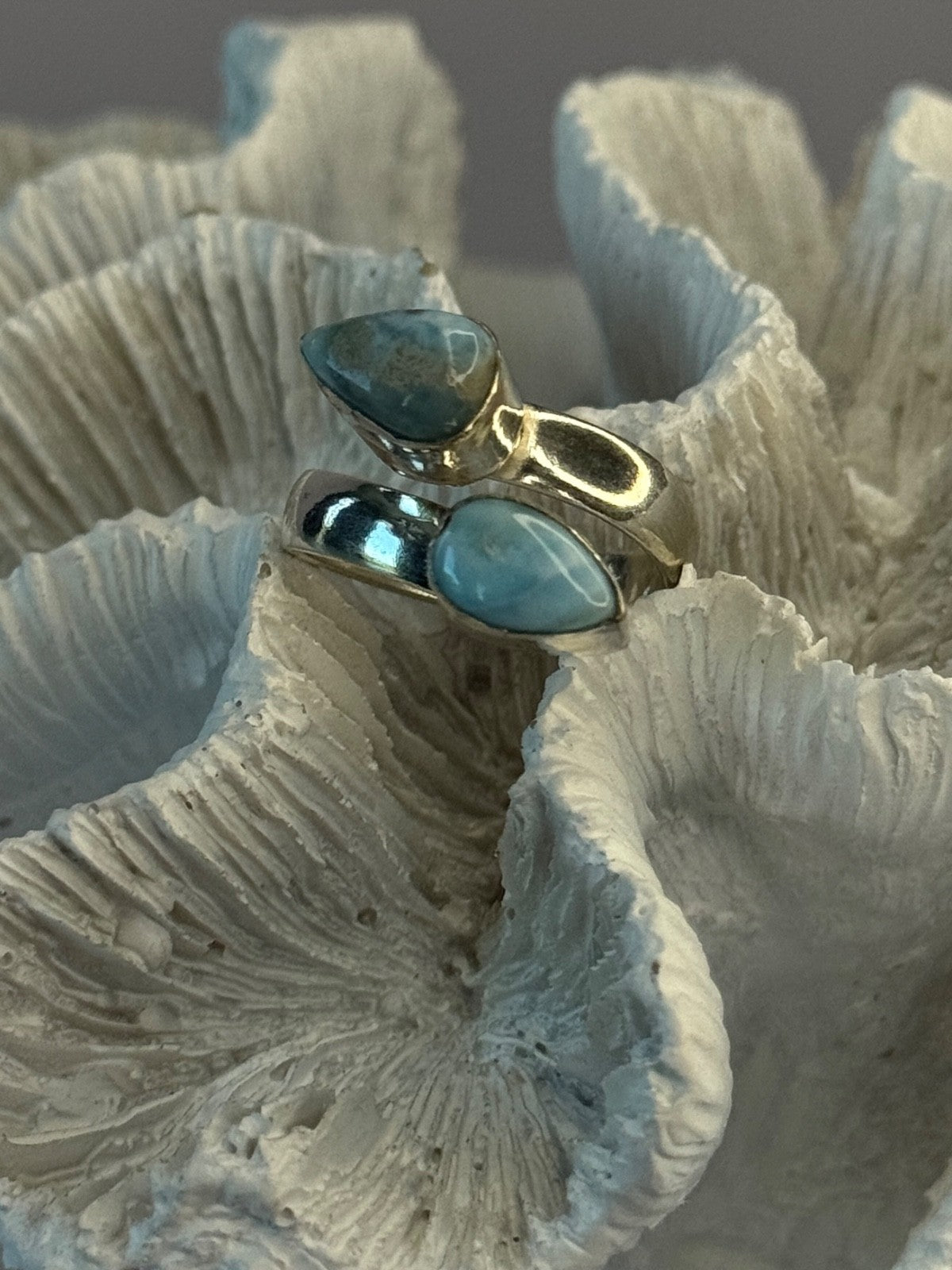 Vintage 925 Sterling Silver Larimar Ring Size 7