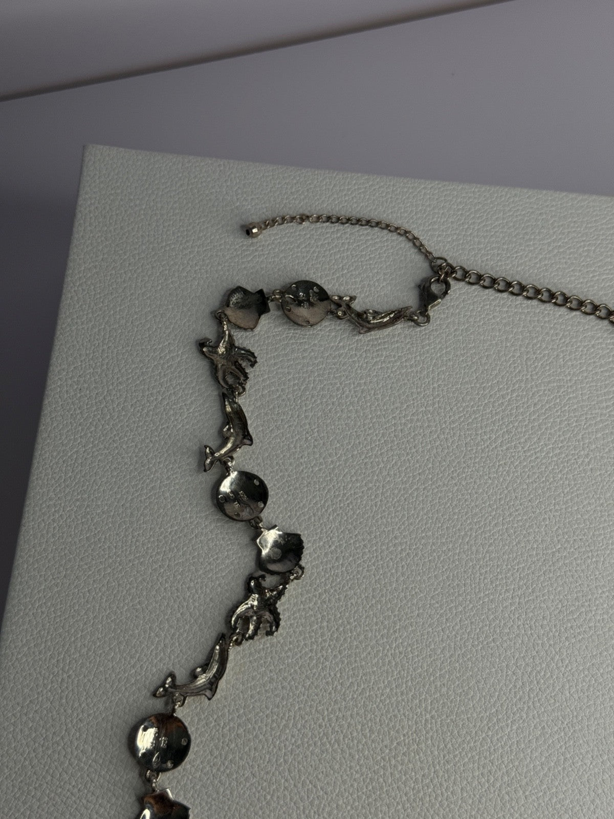 925 Sterling Silver Ocean Style Necklace Length 21/ 19 Inch