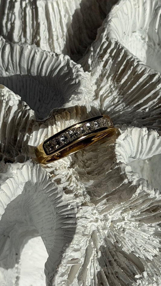 14K Yellow Gold Diamond 1 ct Ring Size 6