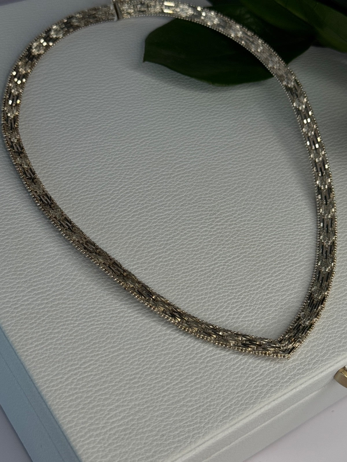 Elegant Italy 925 Sterling Silver Necklace Length 17.5 Inch