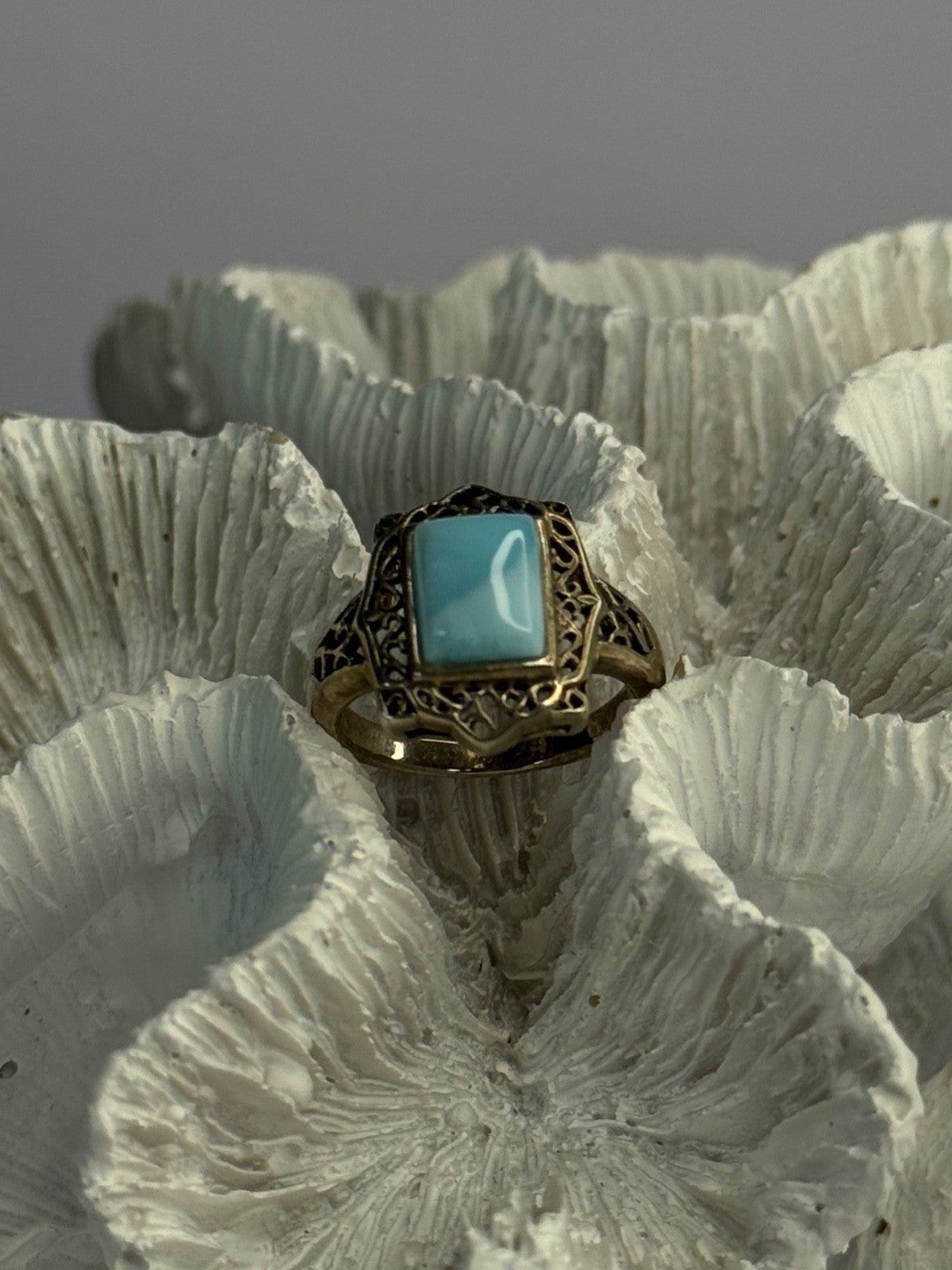 925 Sterling Silver Bbj Larimar Ring Size 5