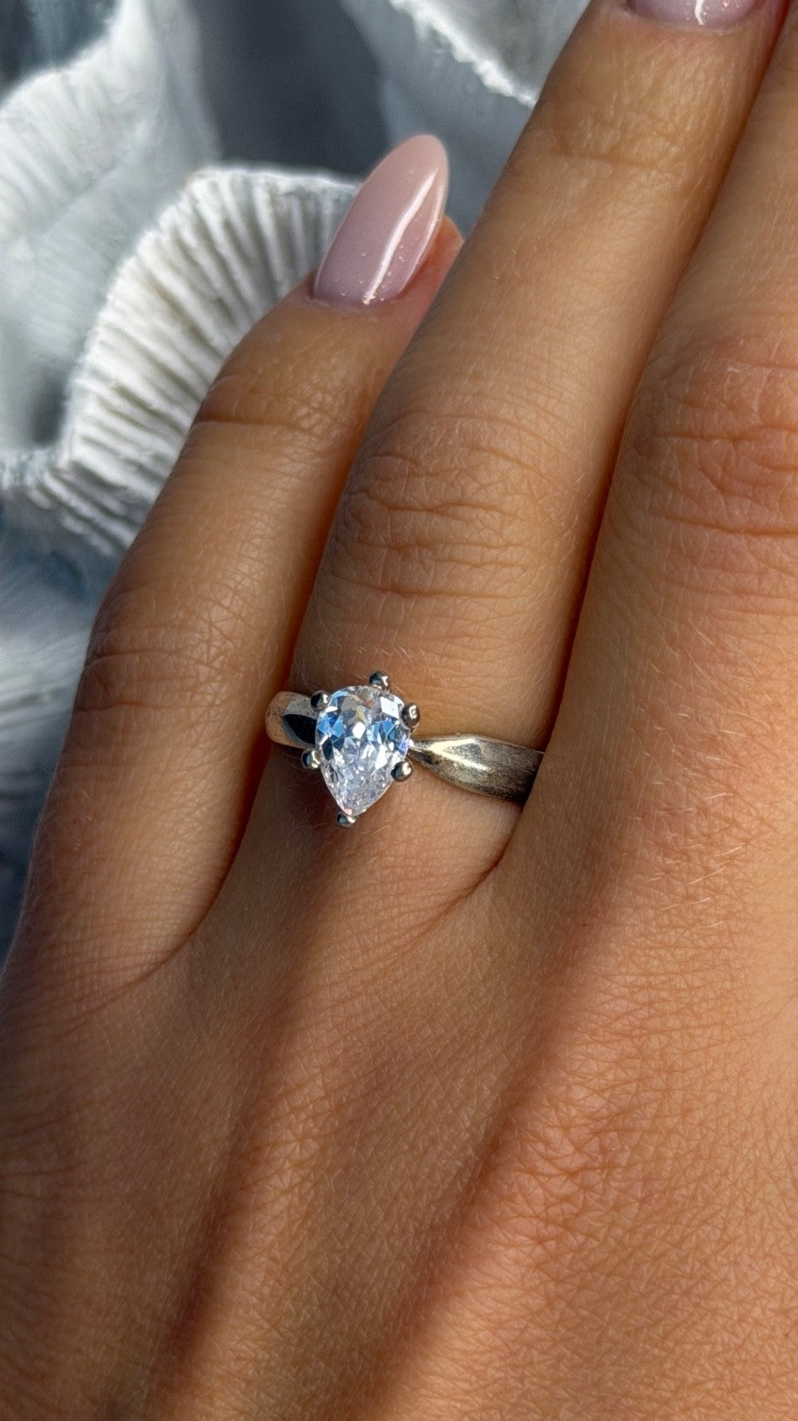 925 Sterling Silver Cz Ring Size 6.5