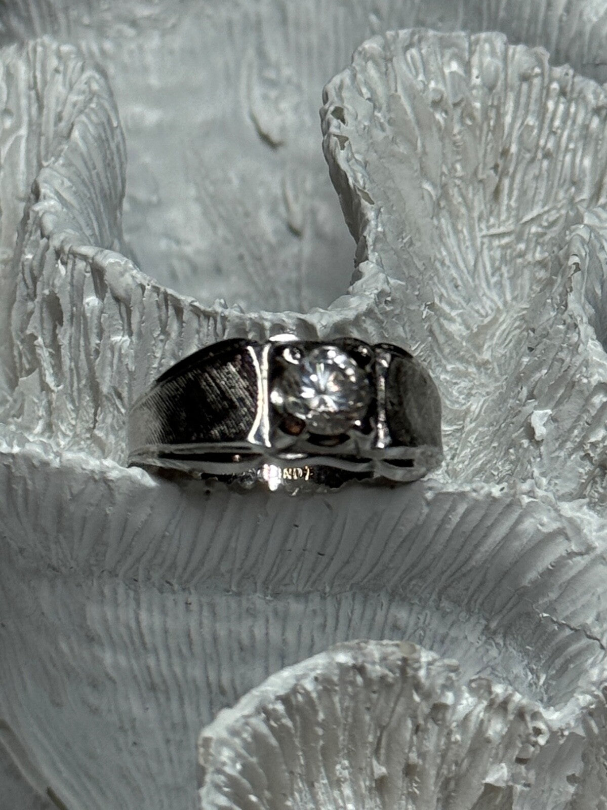 925 Sterling Silver Sapphire Men'S Ring Size 11