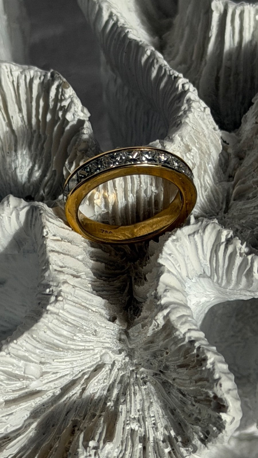 18K 750 Yellow Gold Diamond 1.09 ct Ring Size 5.5