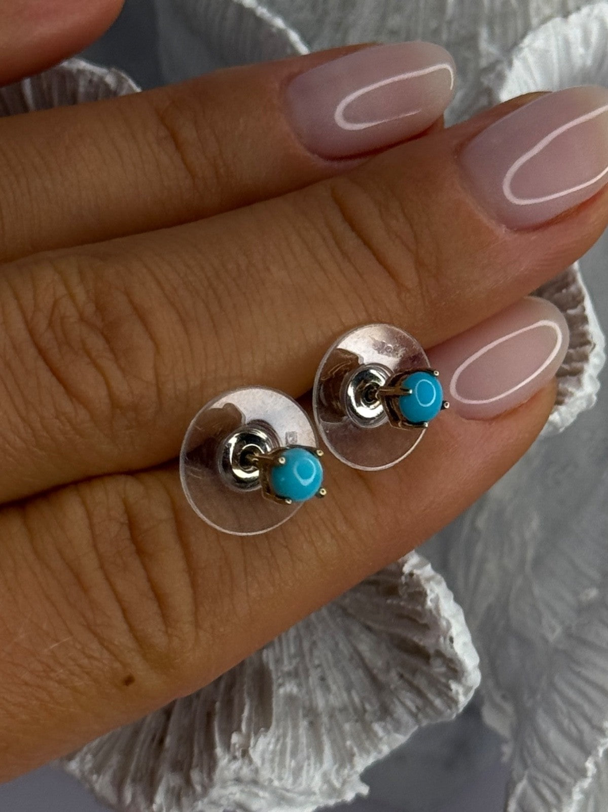 925 Sterling Silver Turquoise Stud Earrings
