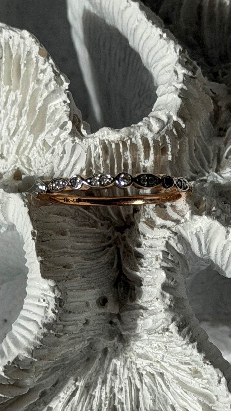 14K Rose Gold Diamond 0.20 ct Ring Size 8