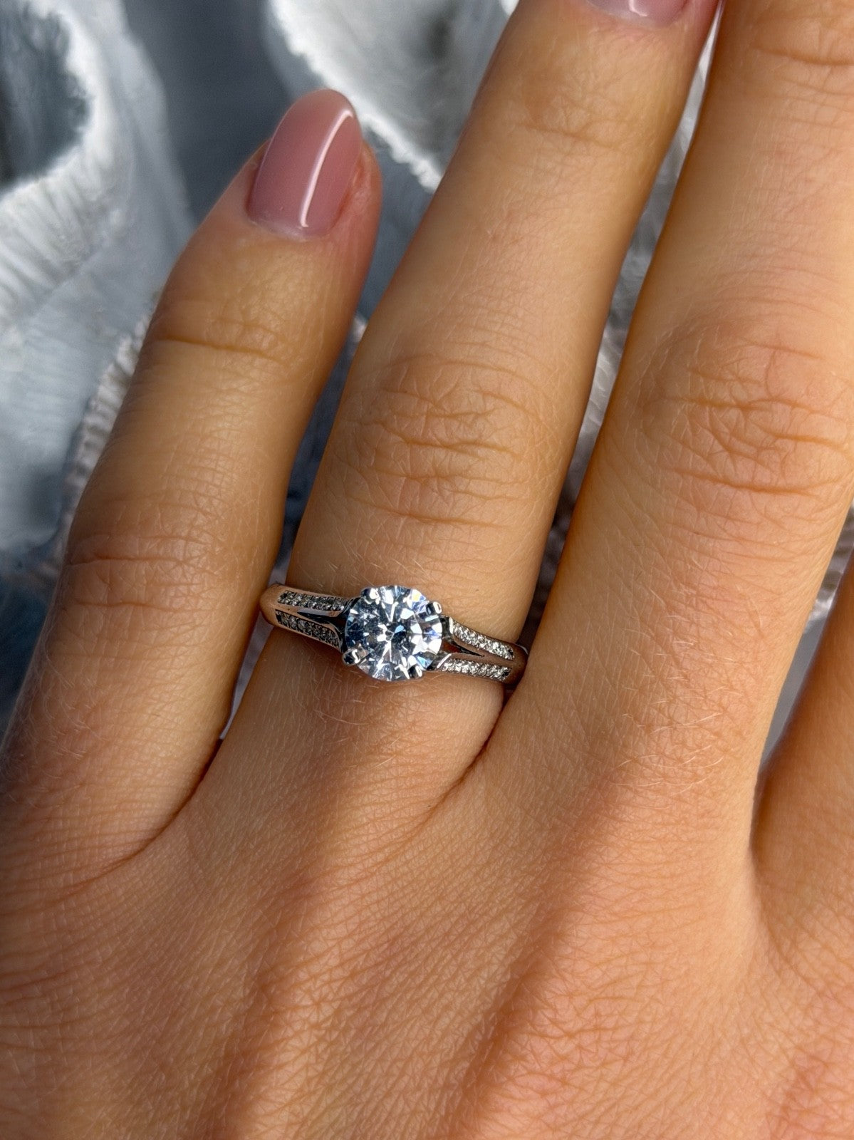 GOC 925 Sterling Silver Cz 1.15 ct Ring Size 7