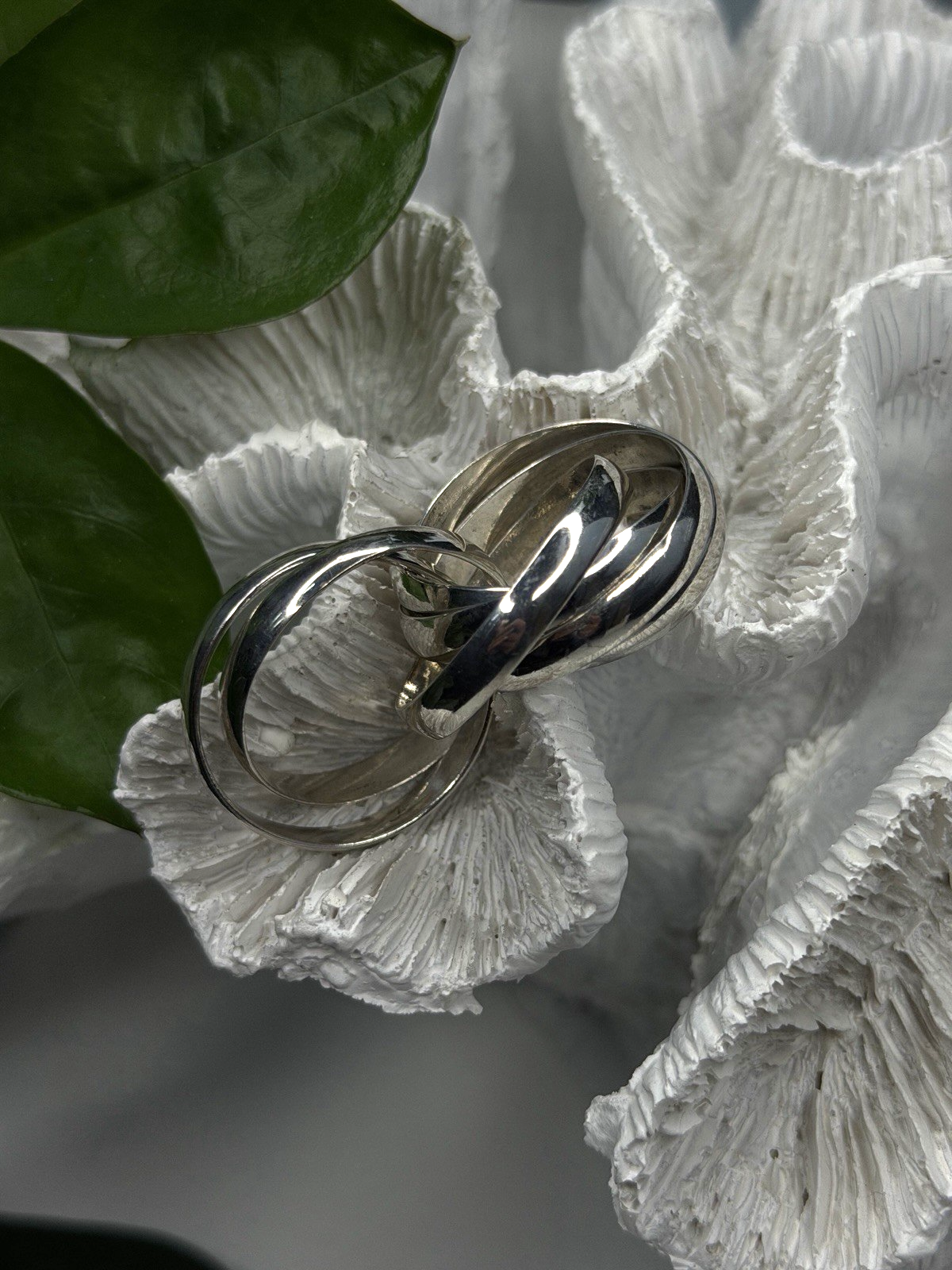 925 Sterling Silver 7 in 1  Interlocking Rolling Ring Size 11