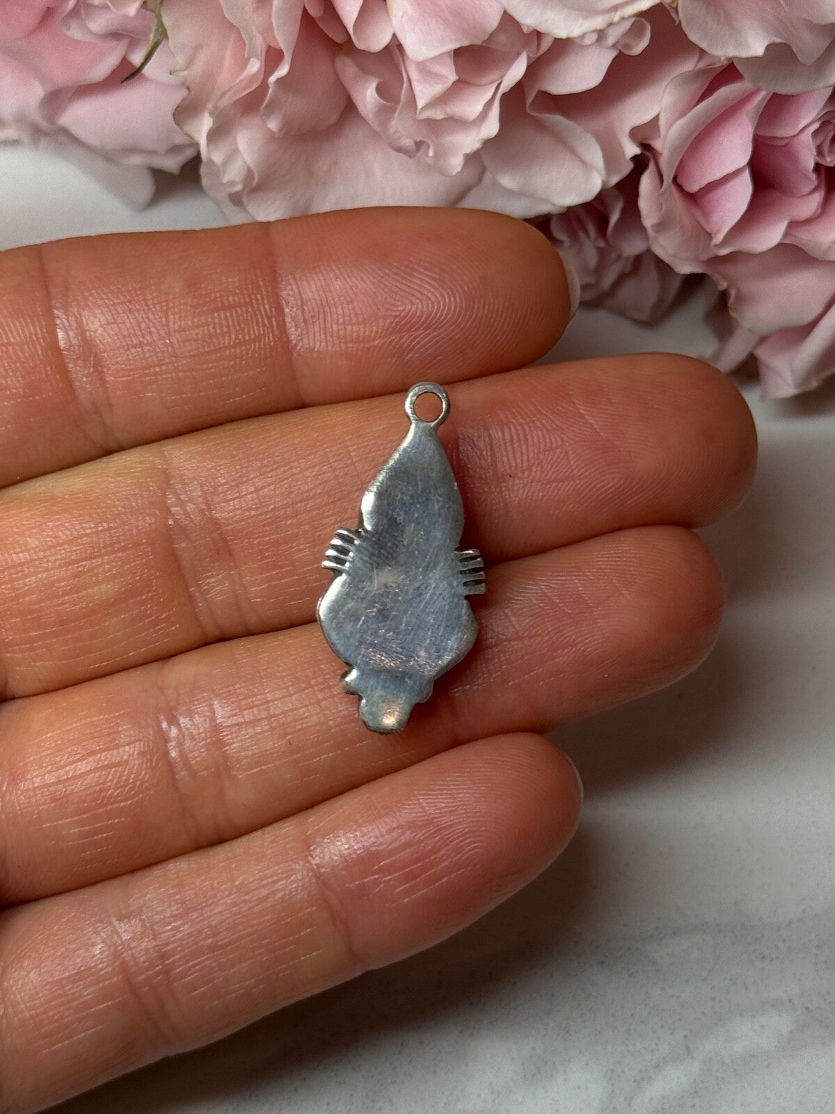 925 Sterling Silver Turquoise Pendant Length 1.1 In