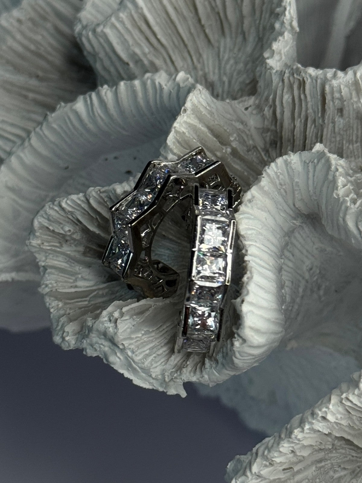 925 Sterling Silver Earrings Shiny CZ Length 0.90 Inch