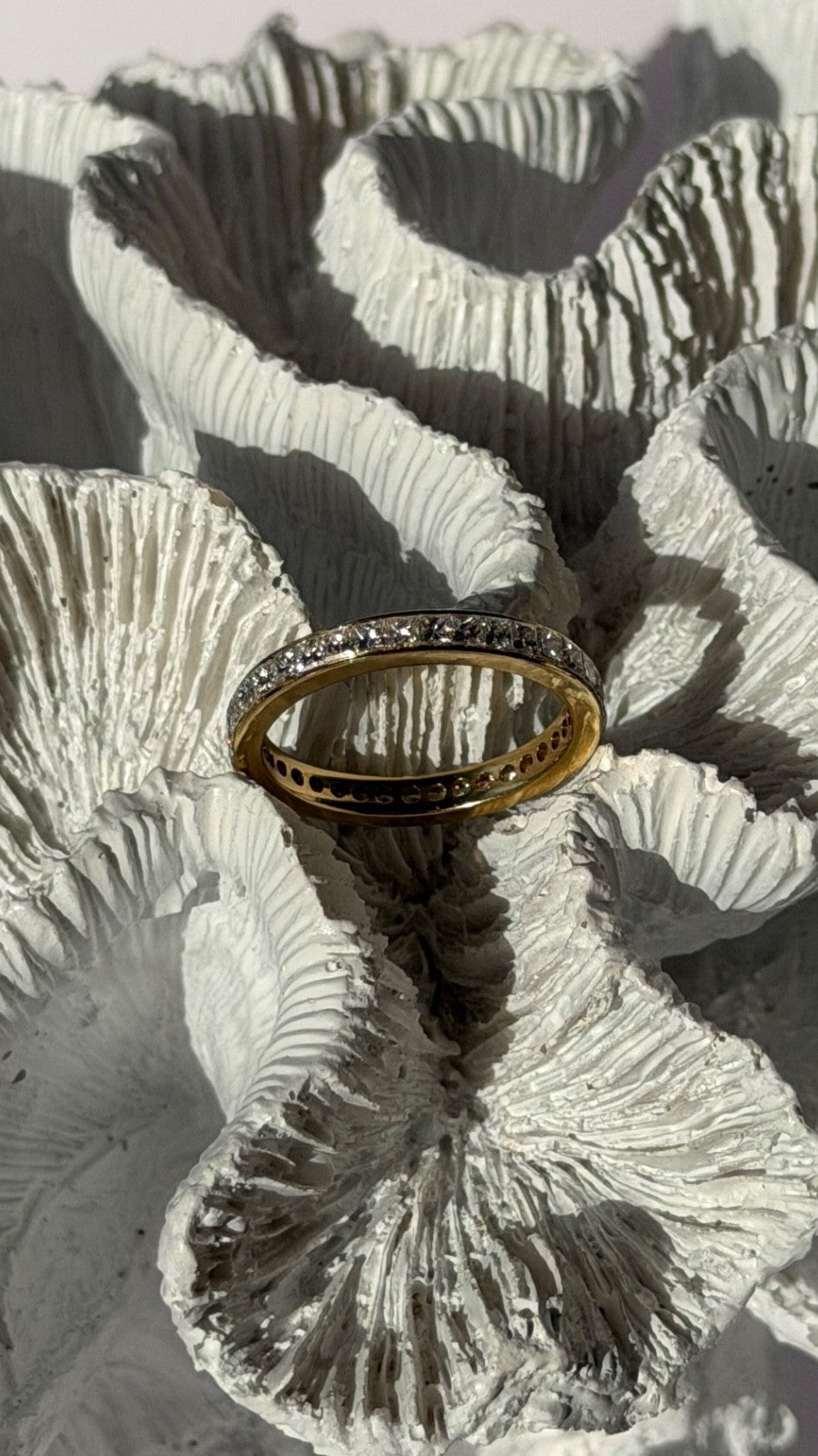18K Yellow Gold Diamond 1.50 ct Band Ring Size 9.5