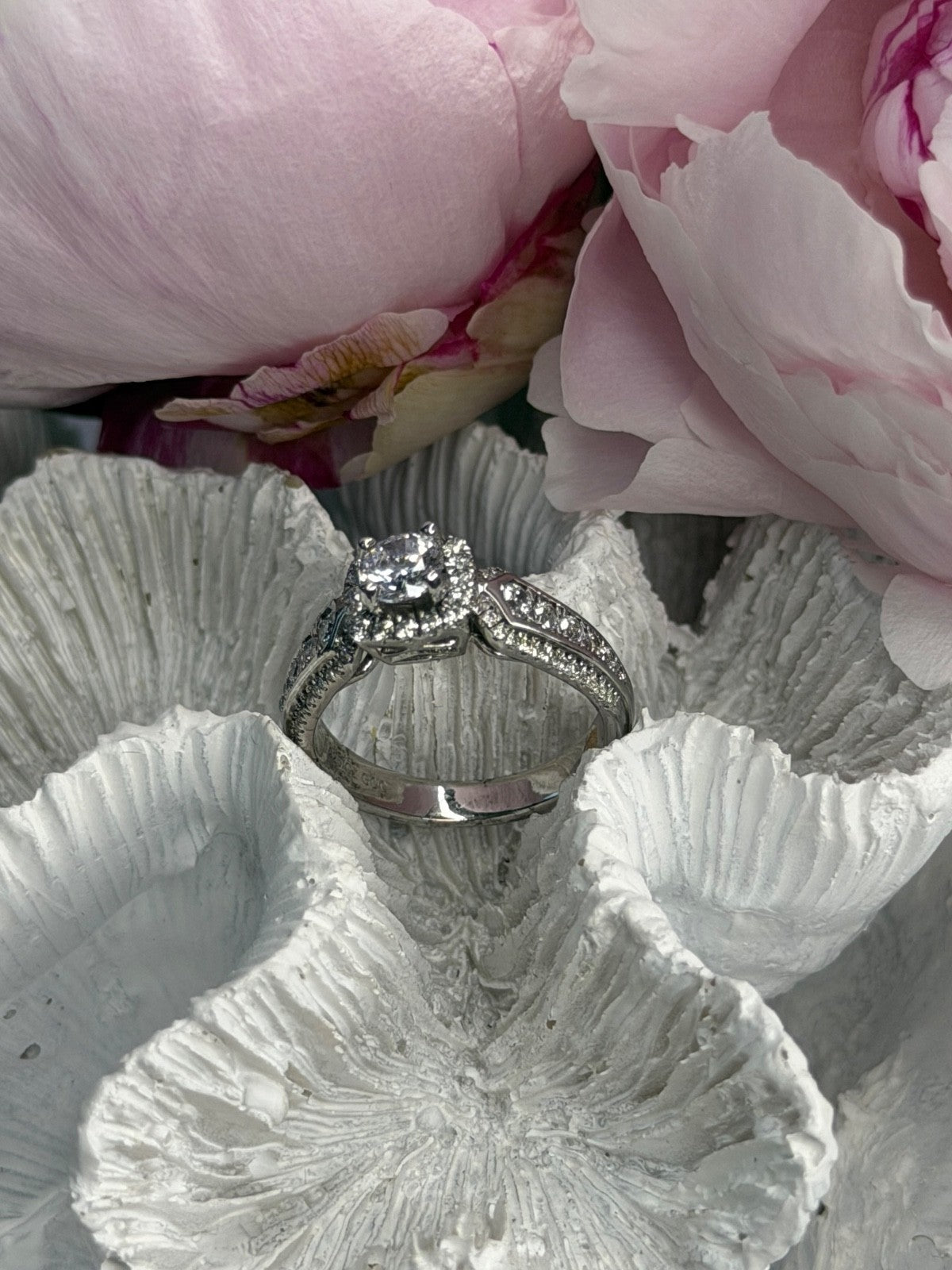 GOC 925 Sterling Silver tcw 1.43 Cz Ring Size 7