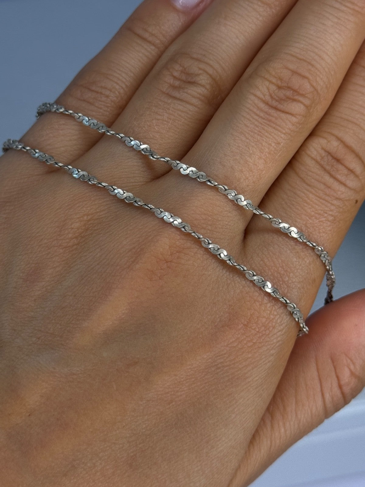 Vintage 925 Sterling Silver Necklace Length 18 Inch