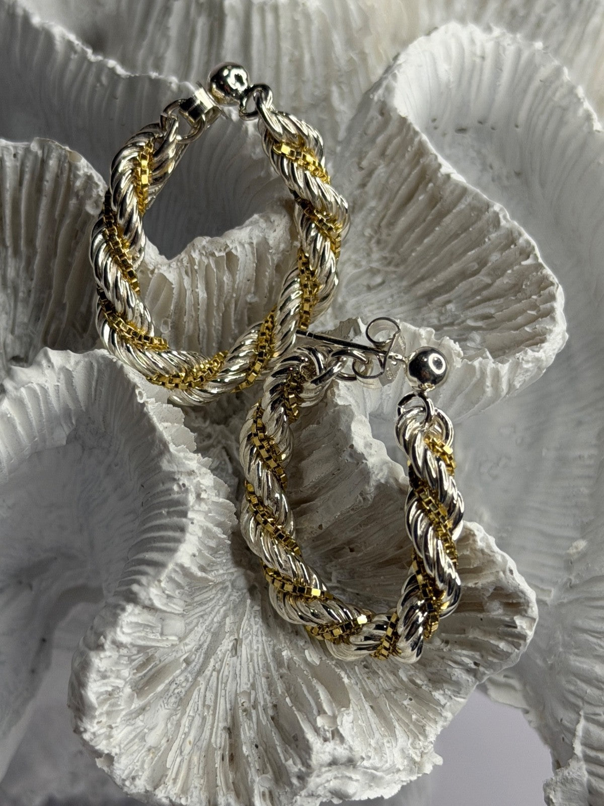 Italy Milor 925 Sterling Silver & Gold Plated Earrings