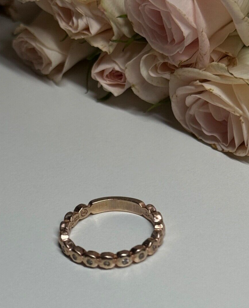 925 Sterling Silver Gold Plated CZ Ring Size 7