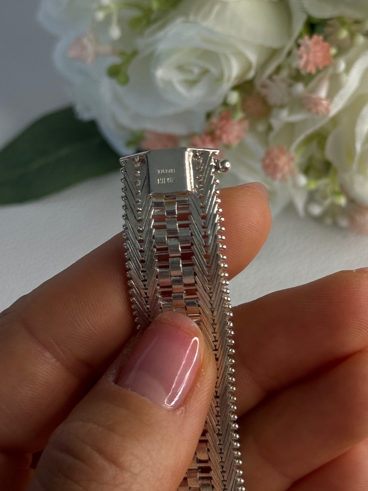 Elegant Italy Milor 925 Sterling Silver Bracelet Length 8 Inch