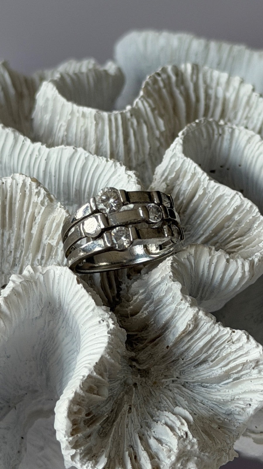 Elegant Design 925 Sterling Silver White Topaz Ring Size 8