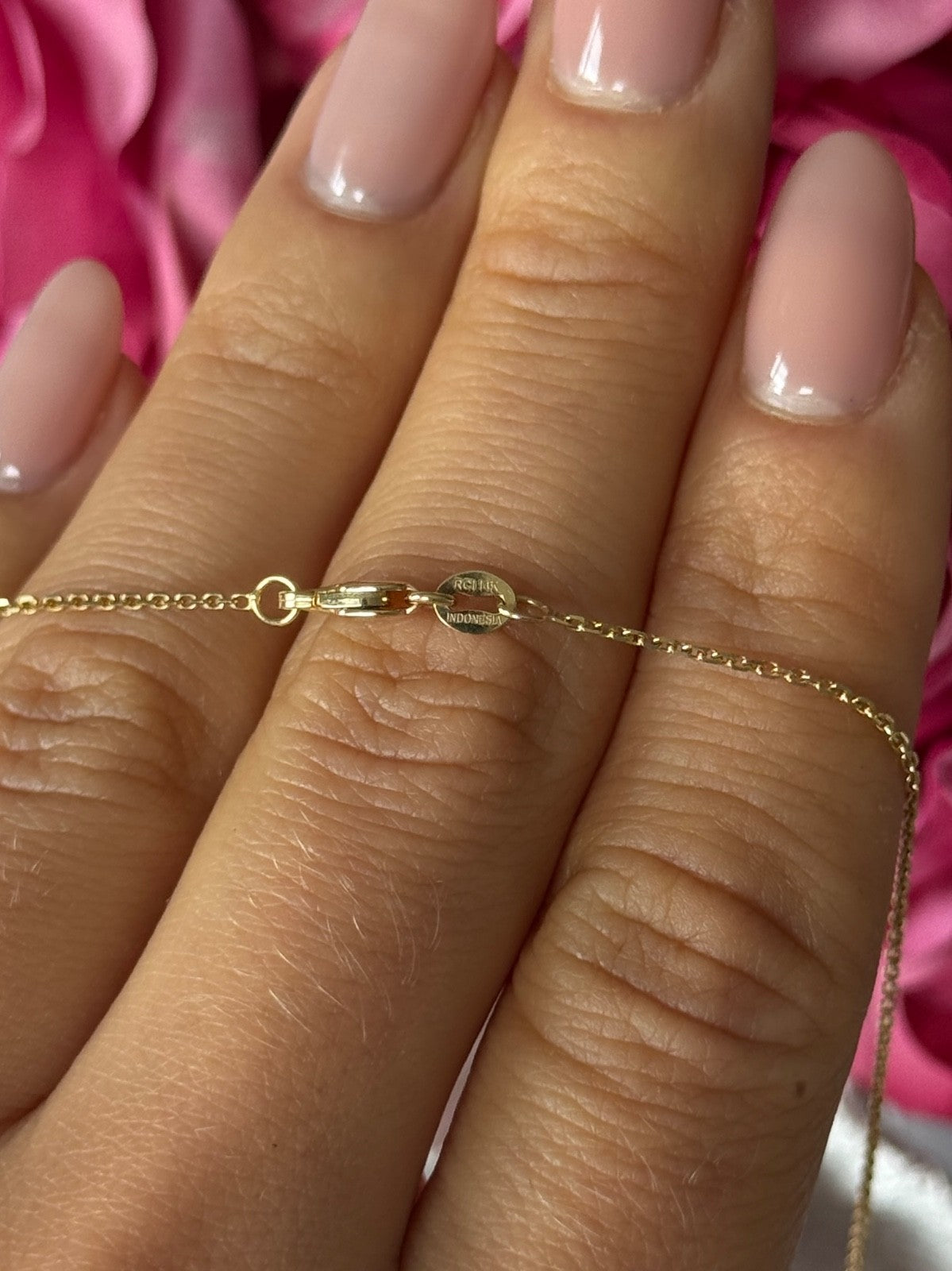 14K Yellow Gold 2 Hearts Necklace Length 18 inch