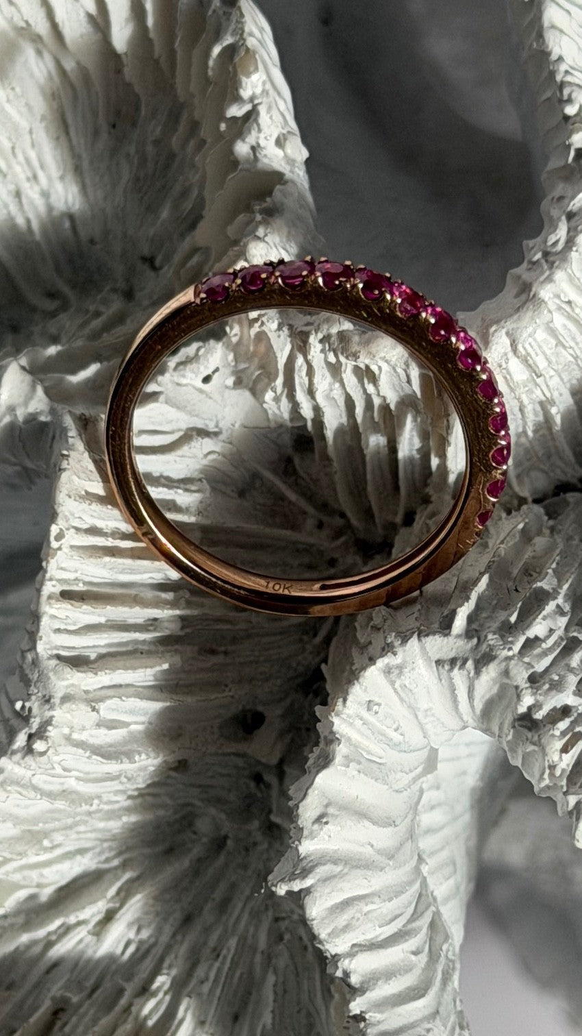 10K Rose Gold Ruby 0.50 ct  Ring Size 7