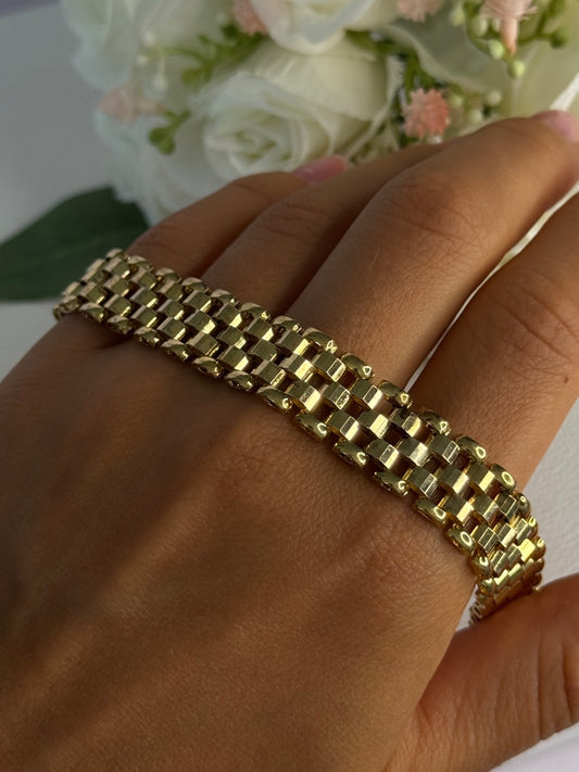 925 Sterling Silver Gold Plated Italy Milor Bracelet Length 7 Inch