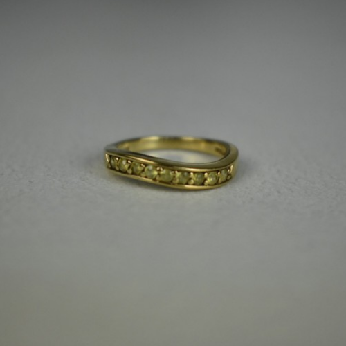 925 Sterling Silver Gold Plated Spinel Ring Size 6.5