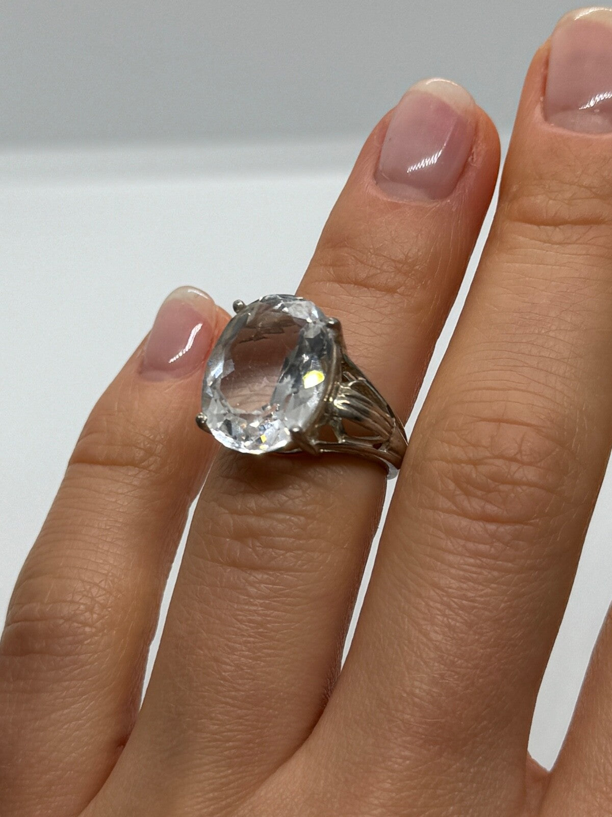 925 Sterling Silver CZ Ring Size 4