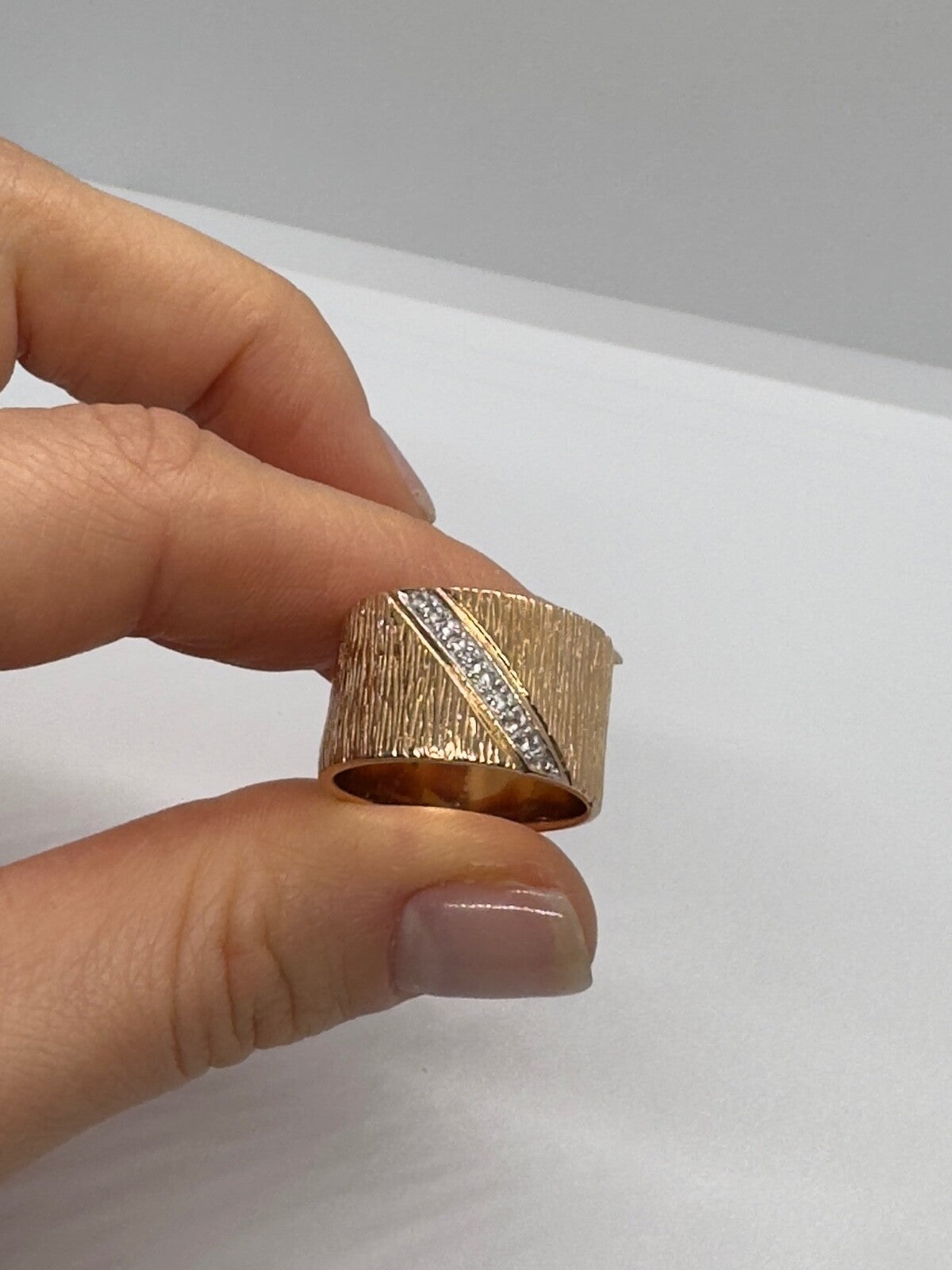 925 Sterling Silver Gold Plated CZ Ring Size 7