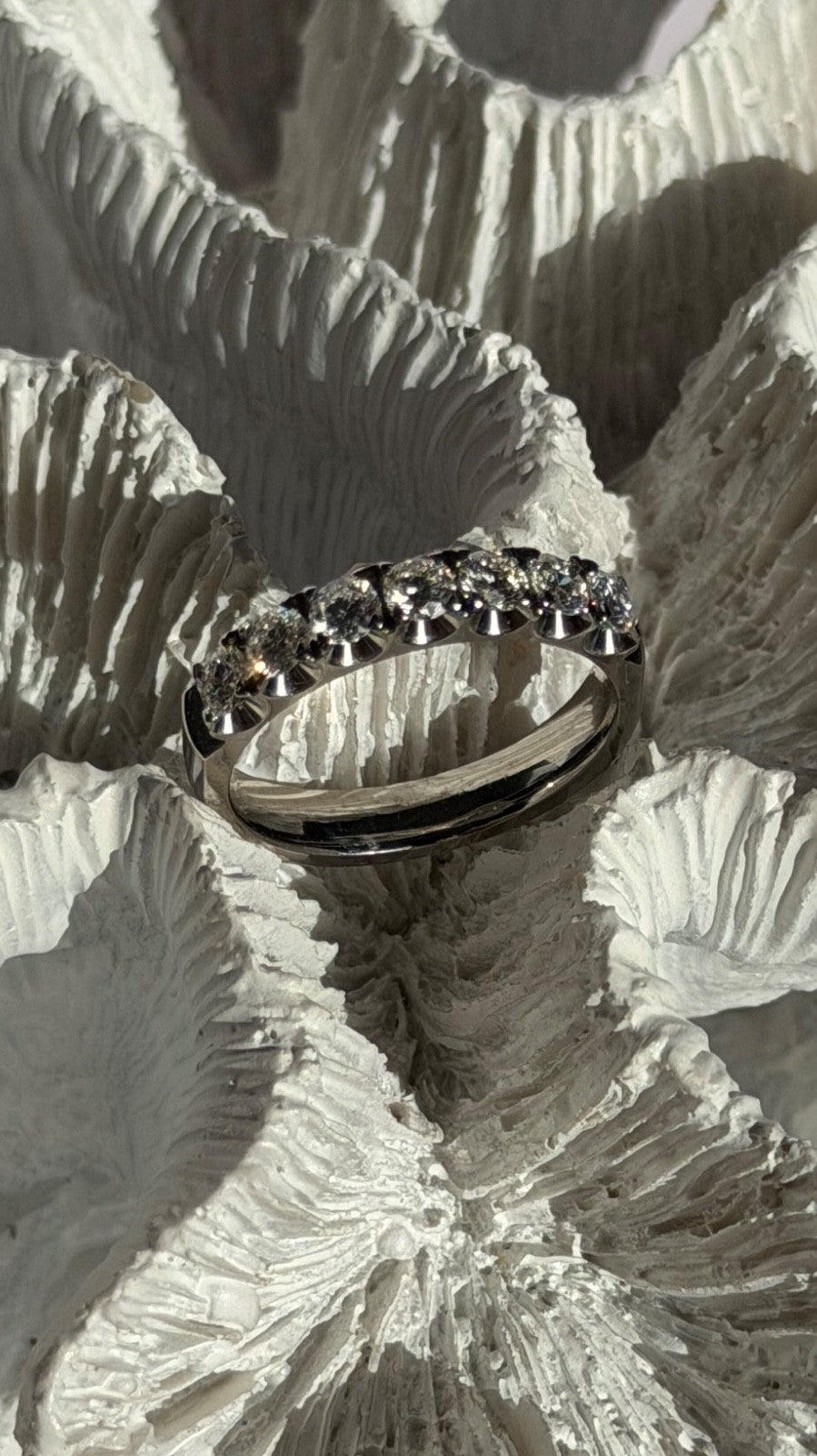 Custom 14K White Gold Diamond 0.85 ct Ring Size 8