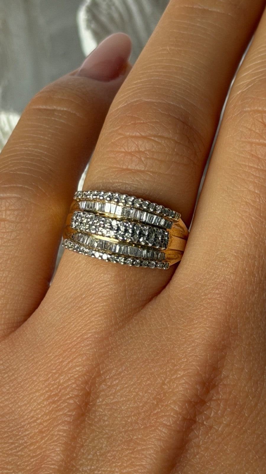 14K Yellow Gold Diamonds 1 carat Ring Size 7