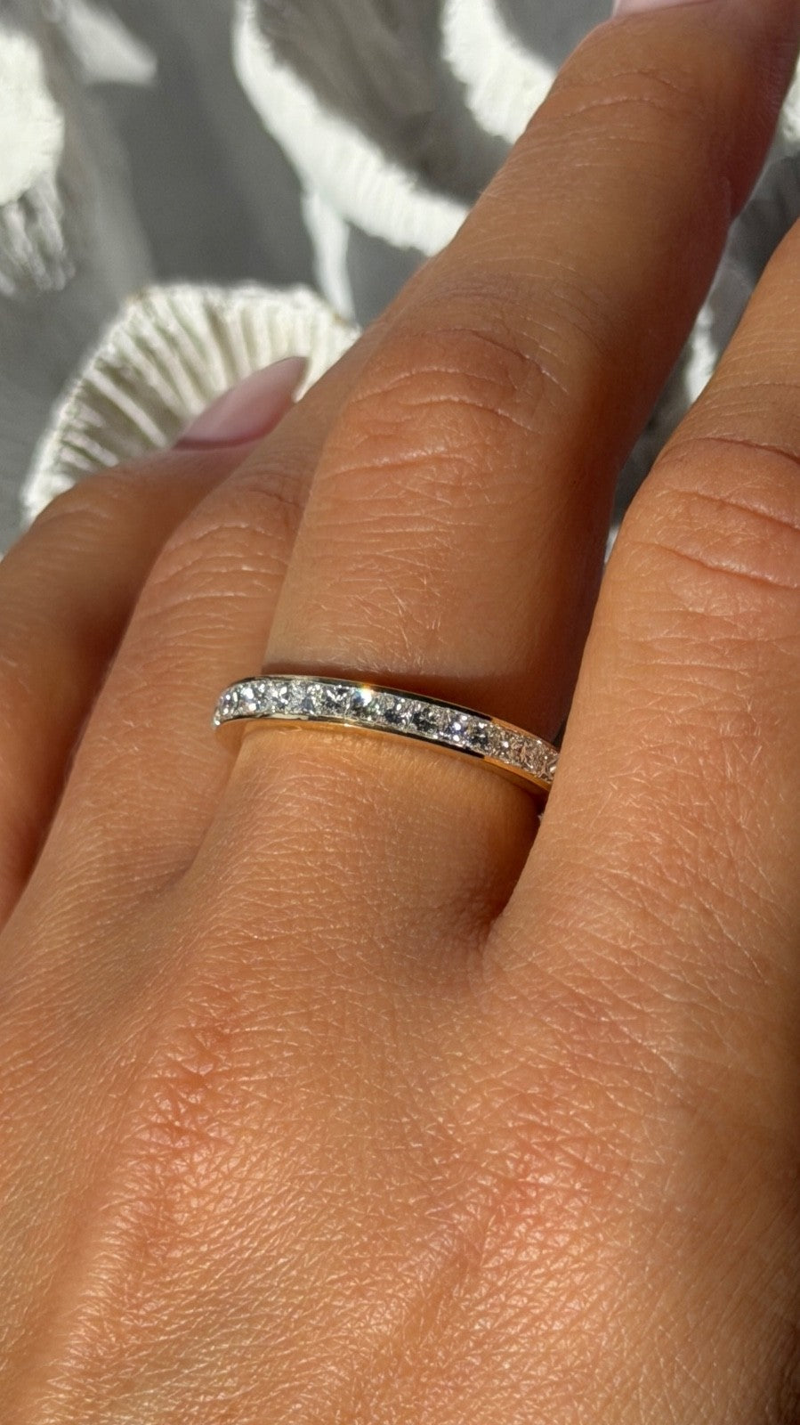 18K Yellow Gold Diamond 1.50 ct Band Ring Size 9.5