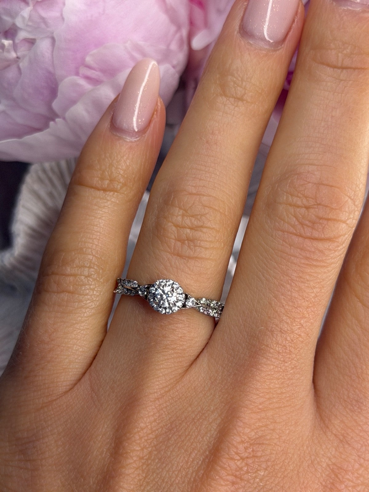 GOC 925 Sterling Silver tcw 0.50 Cz Ring Size 7