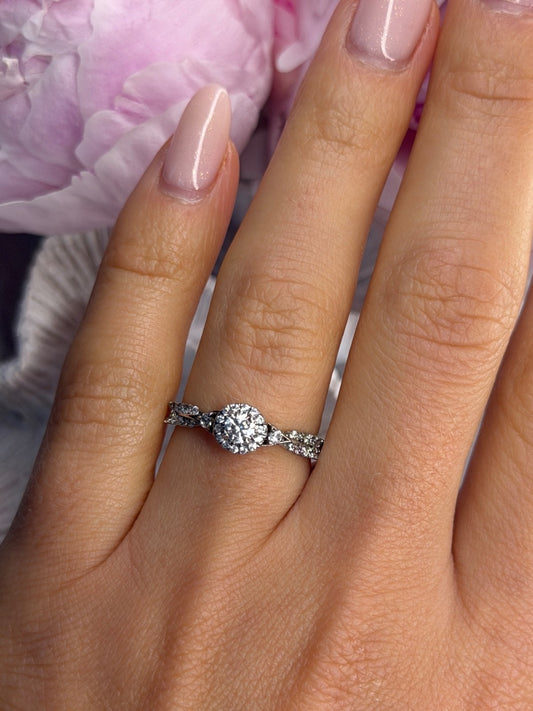 GOC 925 Sterling Silver tcw 0.50 Cz Ring Size 7