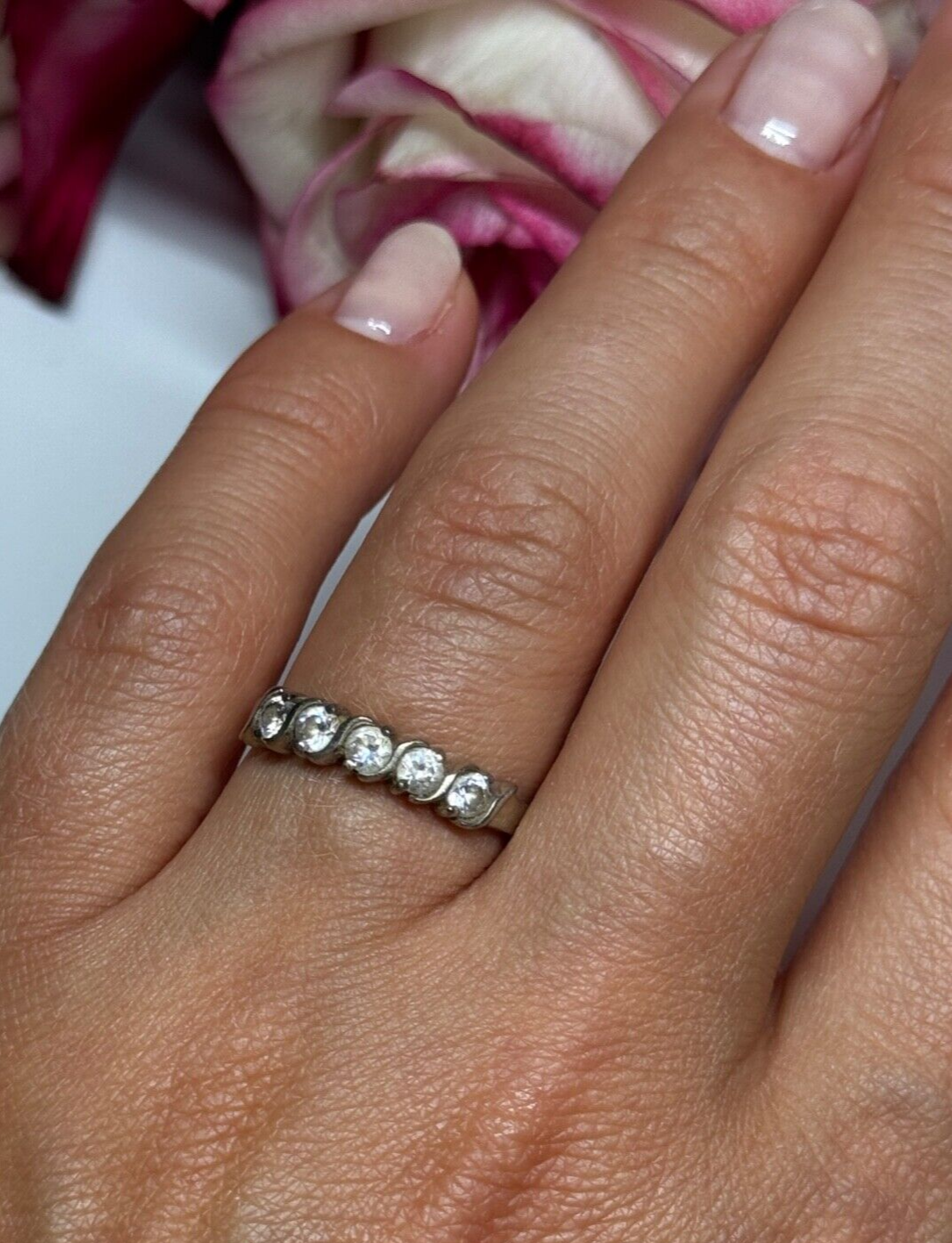 925 Sterling Silver CZ Ring Size 7