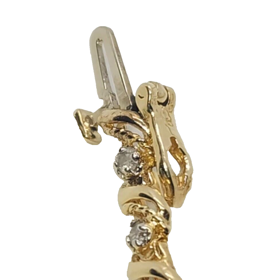 14K Yellow Gold Elegant Bracelet Diamonds Length 7 Inch