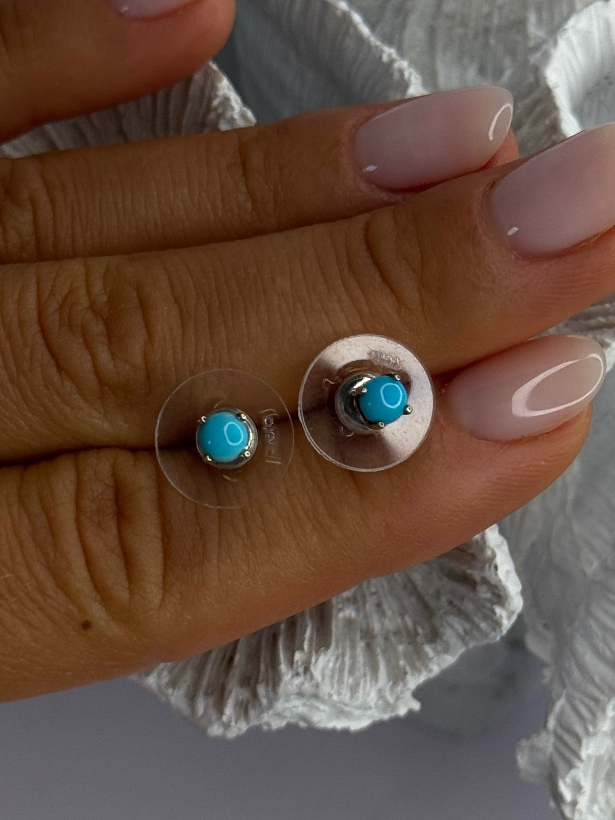 925 Sterling Silver Turquoise Stud Earrings
