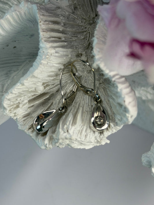 14K White Gold Diamond 0.12 ct Earrings