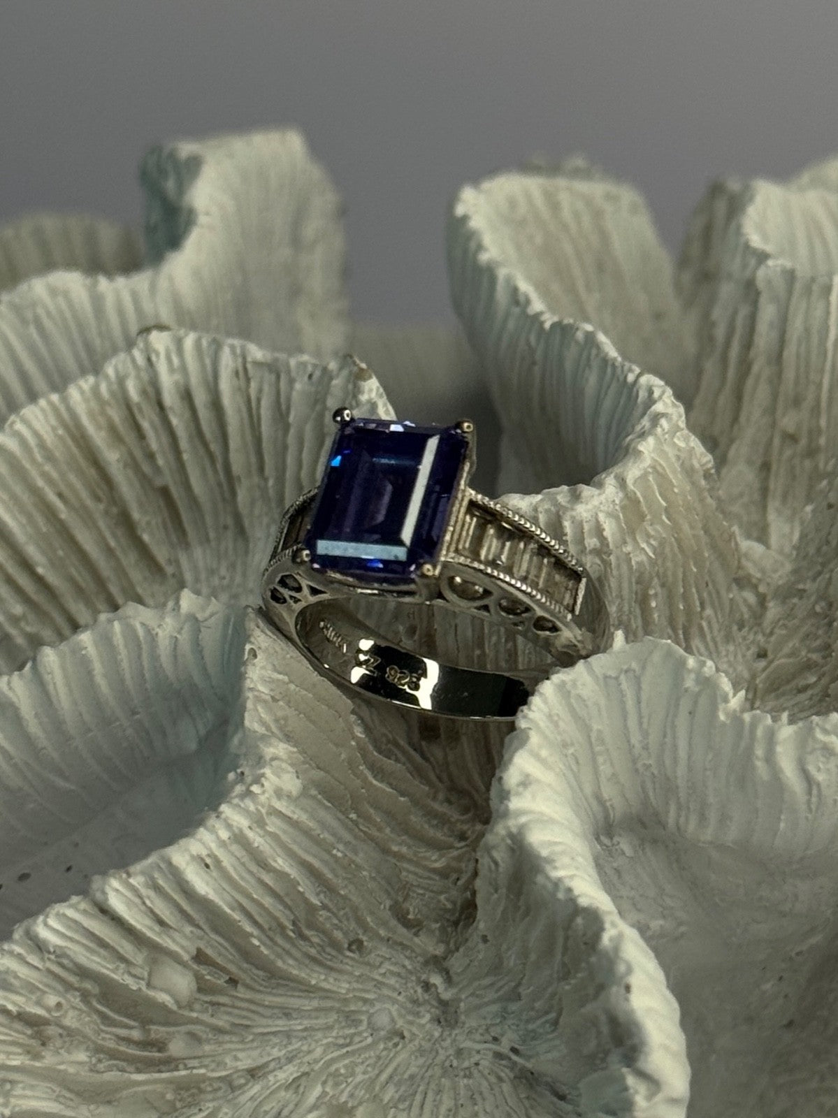 925 Sterling Silver CZ Ring Size 6