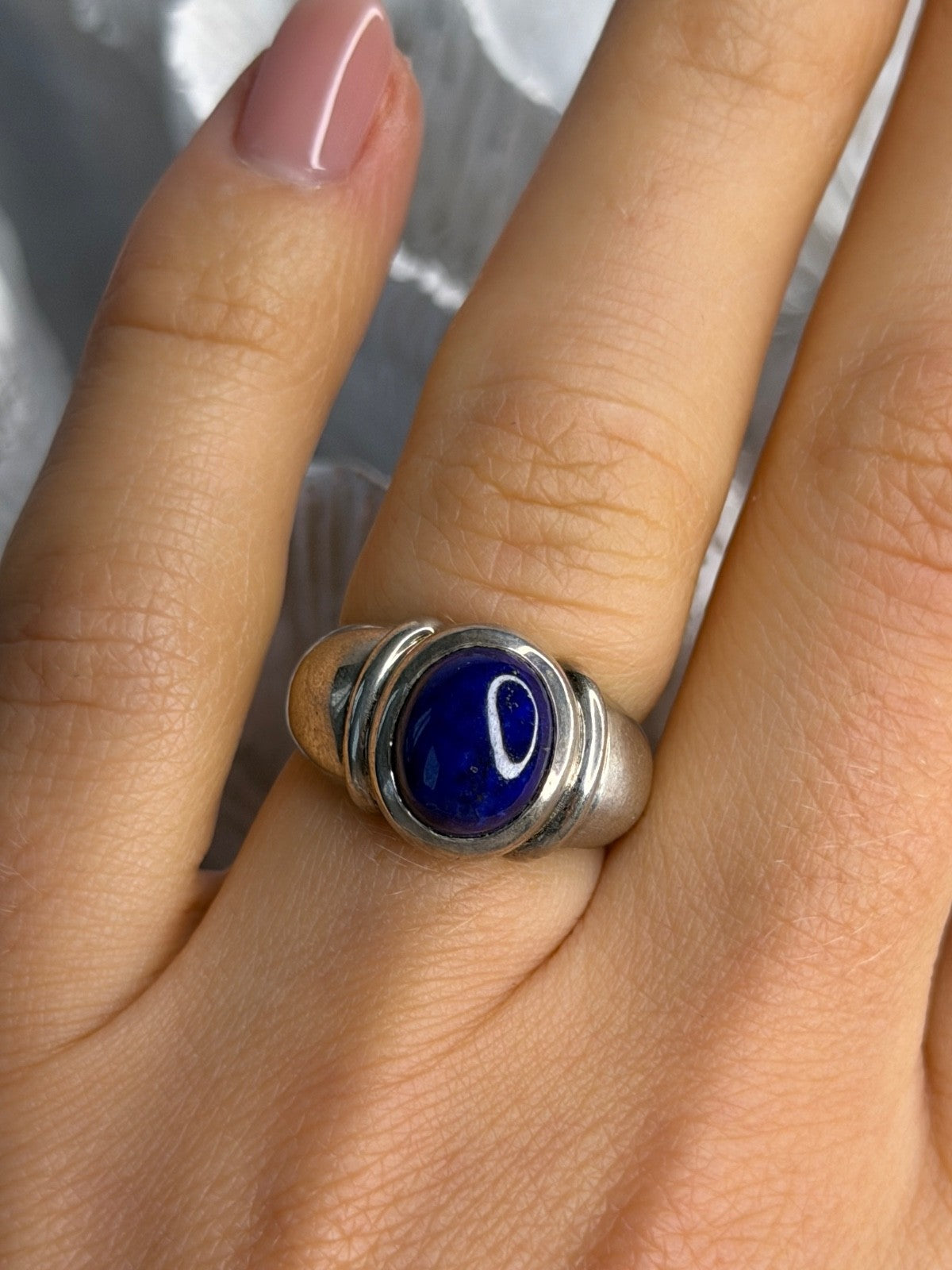 Vintage 925 Sterling Silver Sodalite Ring Size 6