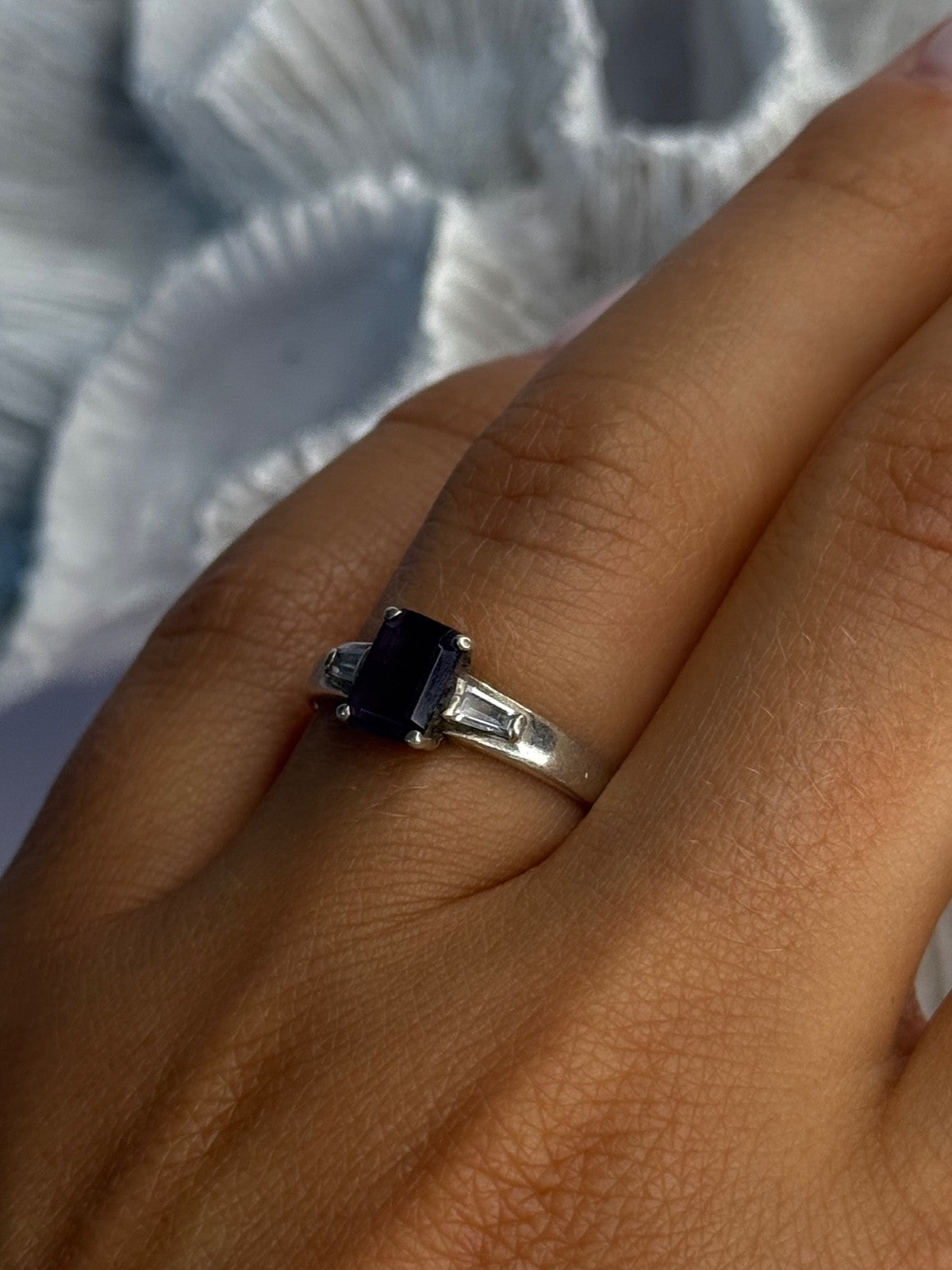 925 Sterling Silver Tourmaline & Beryl Ring Size 8.5