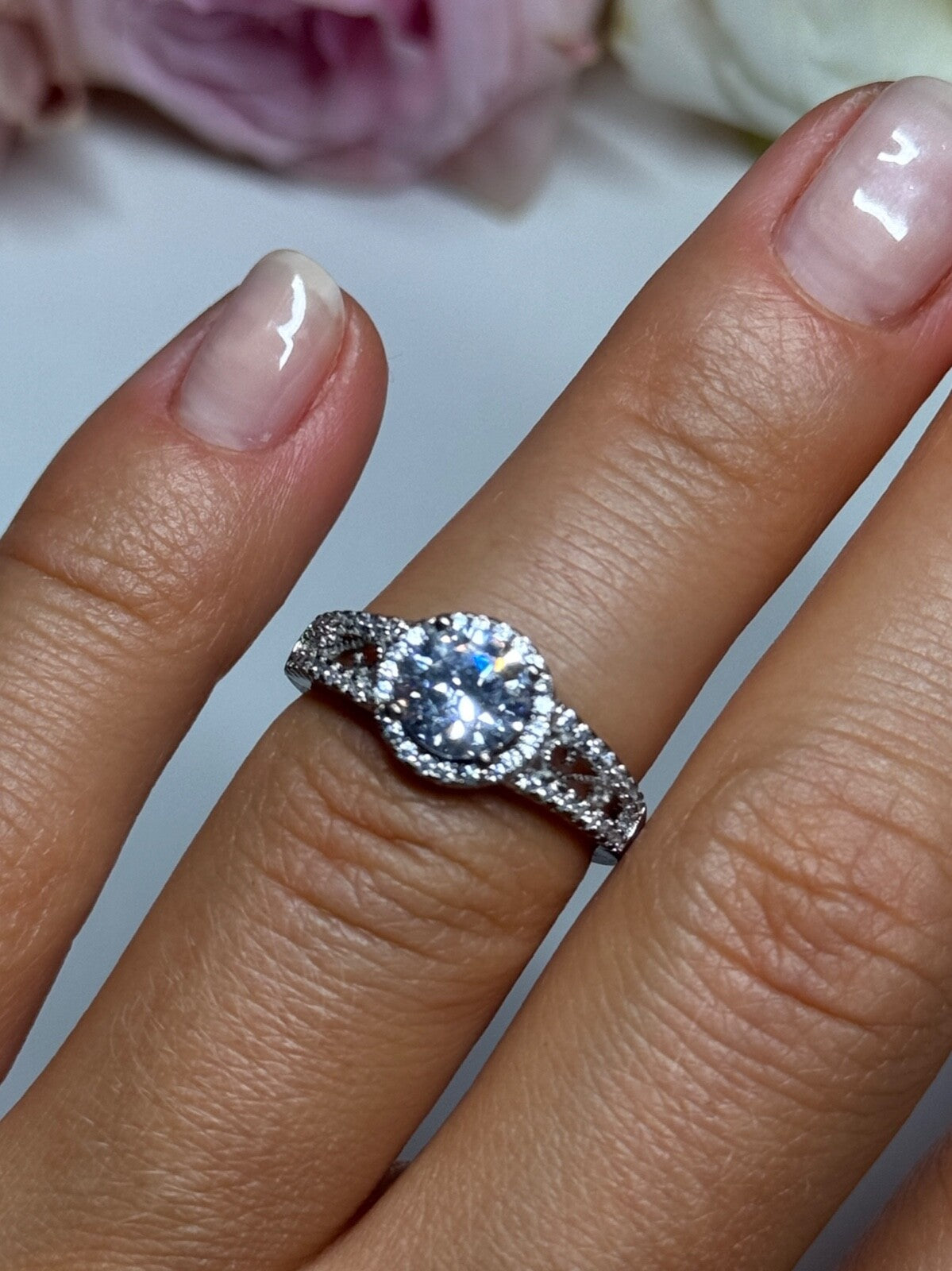925 Sterling Silver CZ Ring Size 5