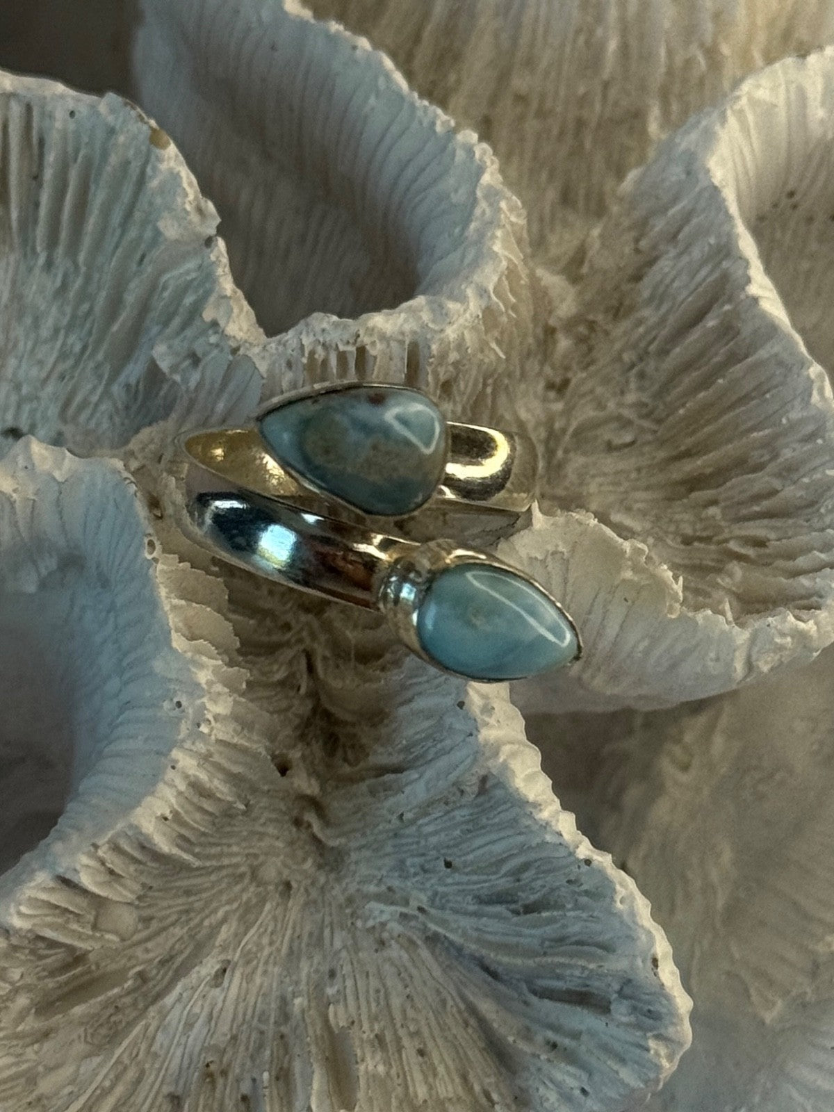 Vintage 925 Sterling Silver Larimar Ring Size 7