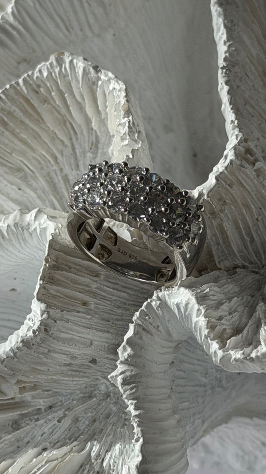 Beautiful 925 Sterling Silver Cz Ring Size 5