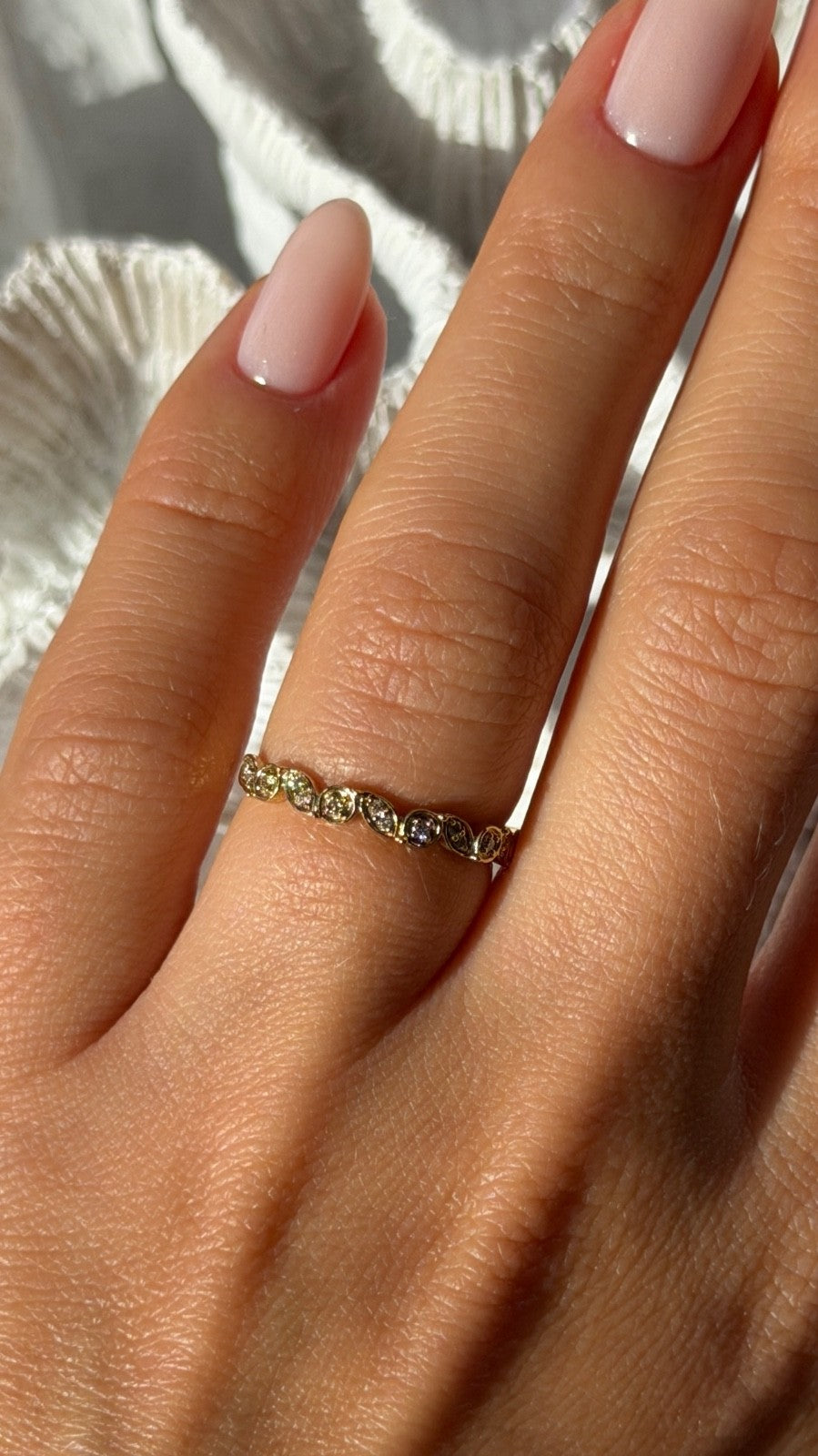 10K Yellow Gold Diamond 0.12 ct Ring Size 6.5